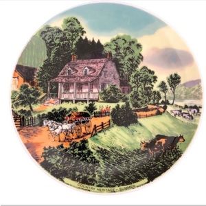 Vintage 1982 Country Heritage Summer Farm Scene Limited Edition Plate Home Decor